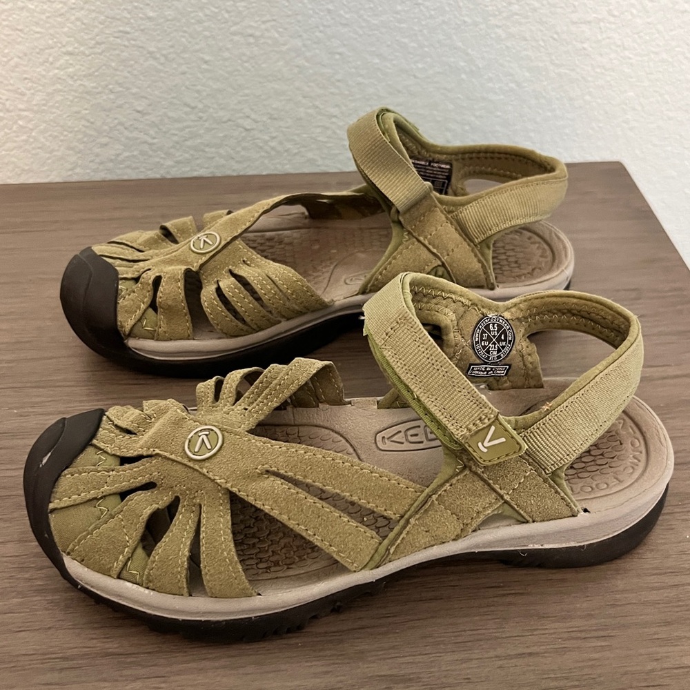 Keen Rose Sandals Women’s / Kids- Olive Green- Worn Once Size 6.5 - Picture 1 of 5